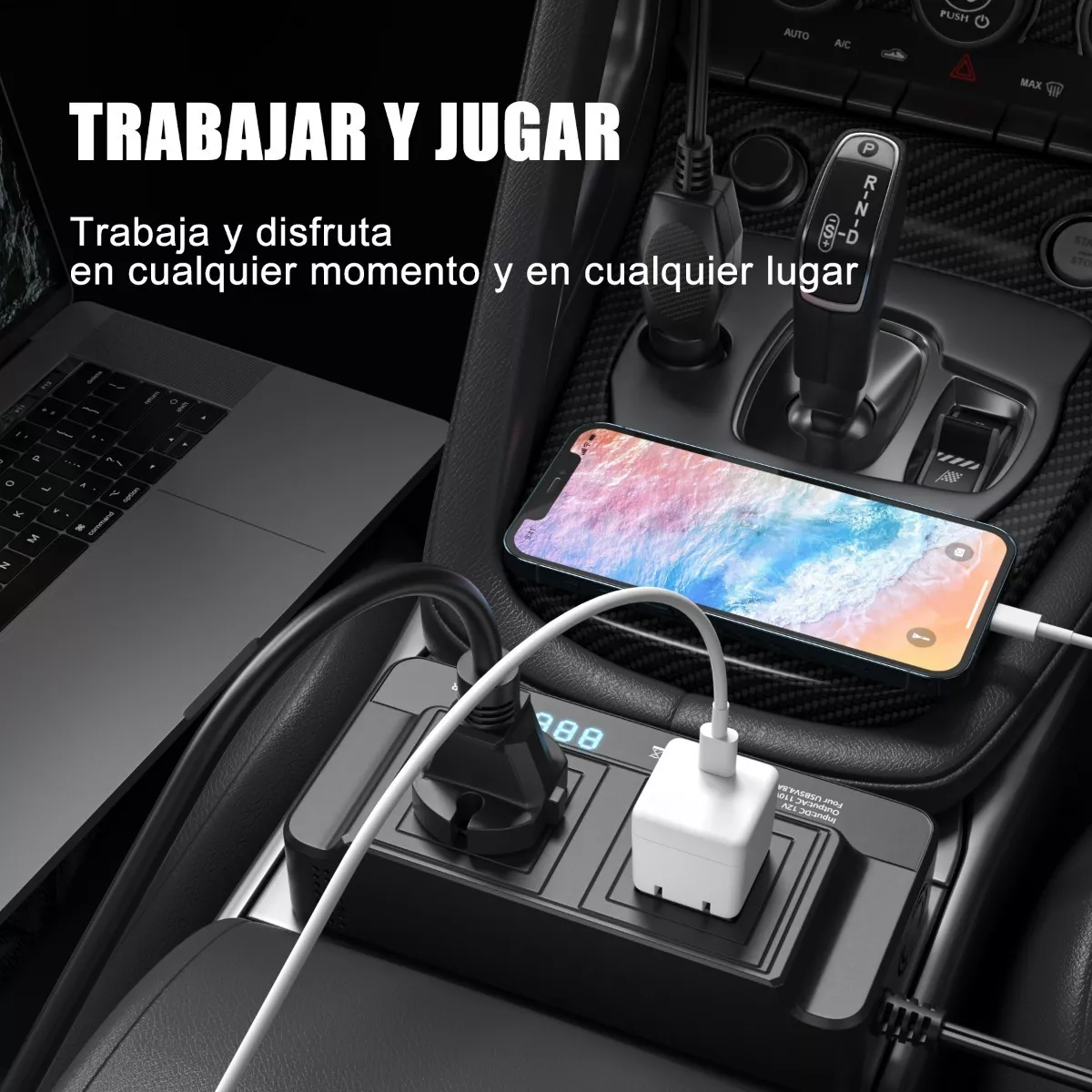 Inversor De Corriente Portátil Para Auto De 200w 12v A 110v