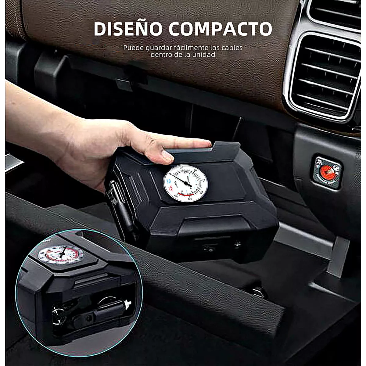 Compresor De Aire Inflador Llantas Bomba Portátil 12v 100psi