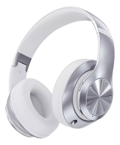 Audífonos over-ear Gamer Diadema Inalambricos Wolfalsoner 9S plateado Bluetooth Con Micrófono, con luz led,llamadas Manos Libres,60 horas de batería,6 modos de ecualización,Compatible iOS y Android