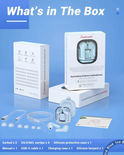 Audífonos Gamer Inalámbricos Free Breath Z9 Digital Reducción Ruido Ipx4 Azul