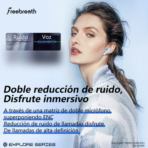 Audífonos Gamer Inalámbricos Free Breath Z9 Digital Reducción Ruido Ipx4 Azul