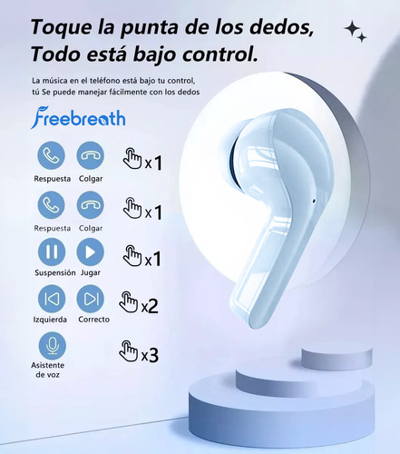 Audífonos Gamer Inalámbricos Free Breath Z9 Digital Reducción Ruido Ipx4 Azul