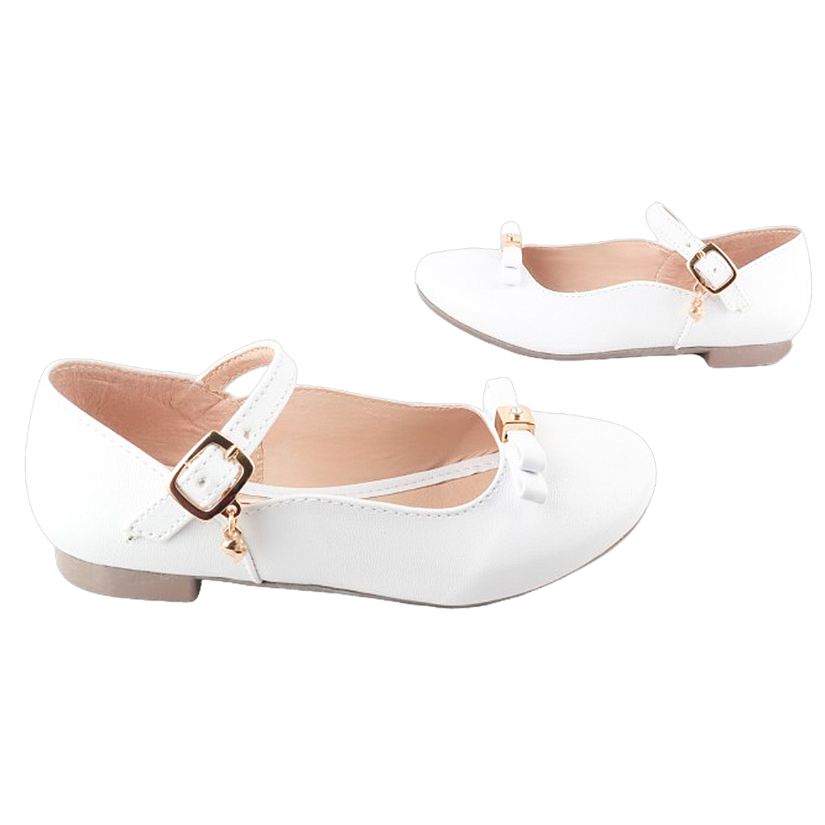 Zapato Niña Primera Comunión Bautizo Flats Blancas 807-b