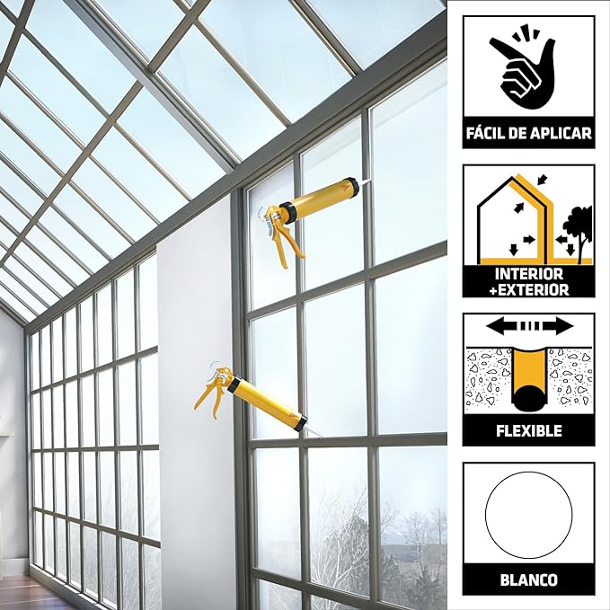 Sellador de silicón acético sikasil ac  cartucho 0.294 kg 