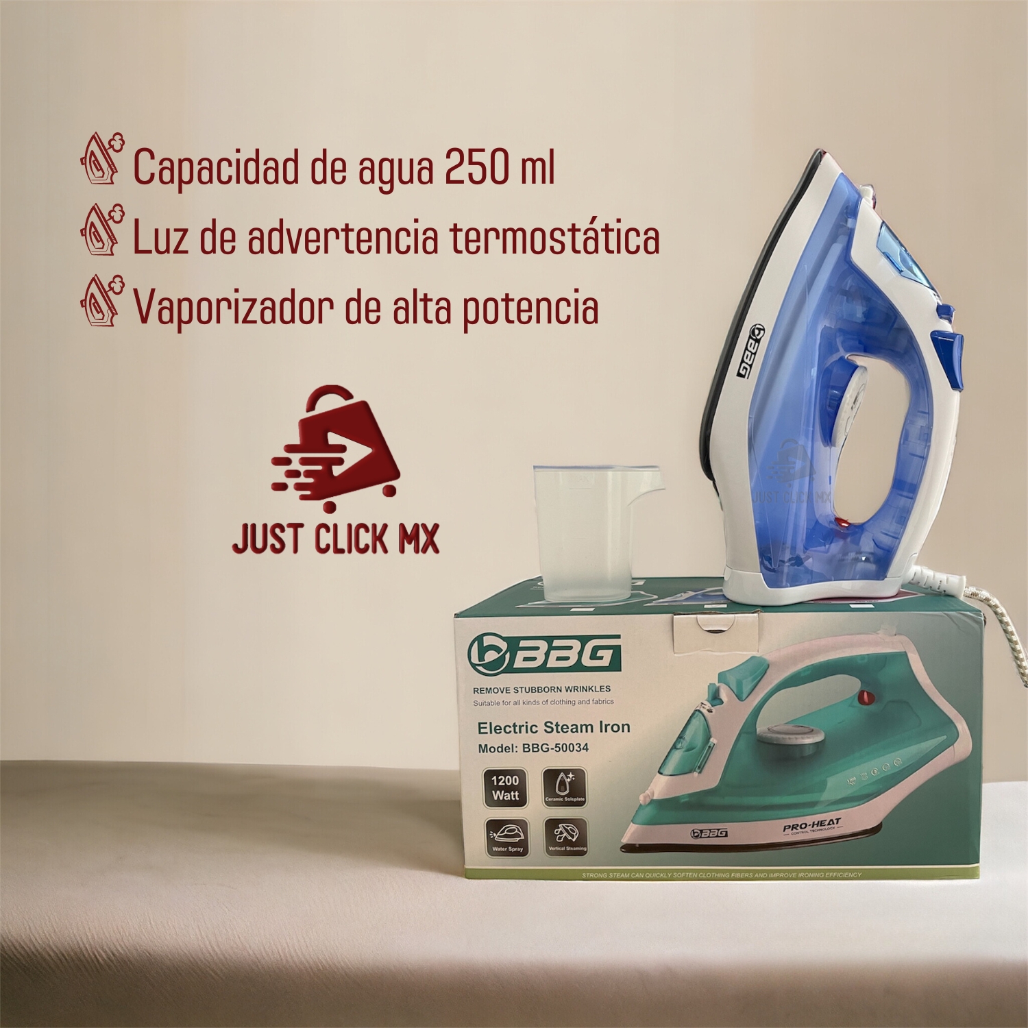 Plancha de Vapor Para Ropa Bade de Cerámica Verde