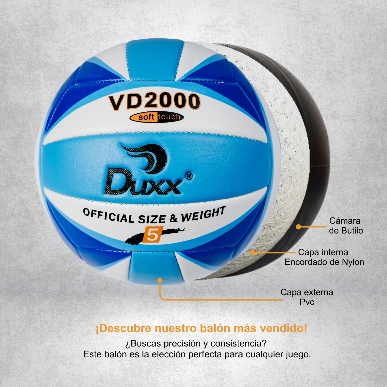 Balón de Voleibol Duxx PVC #5  Azul