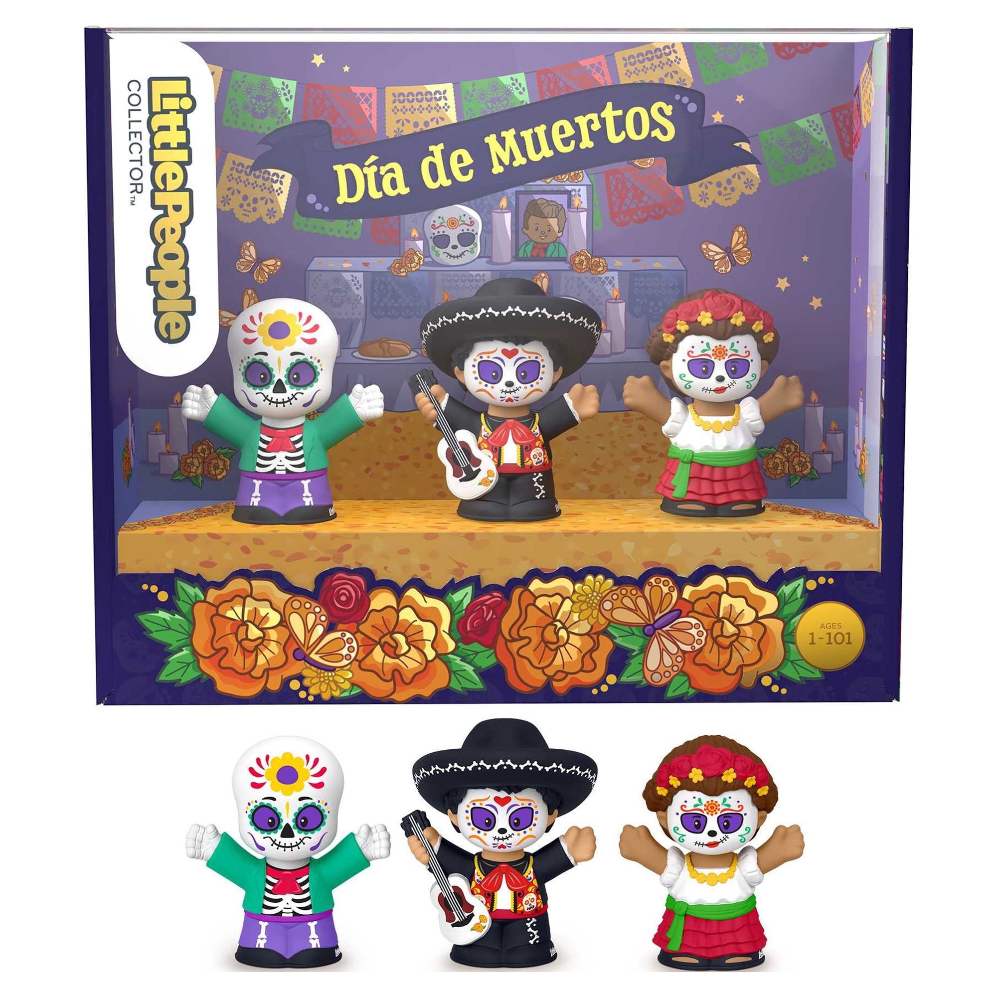 Figura Colección Little People Collector Día de Muertos Set Original Regalo.