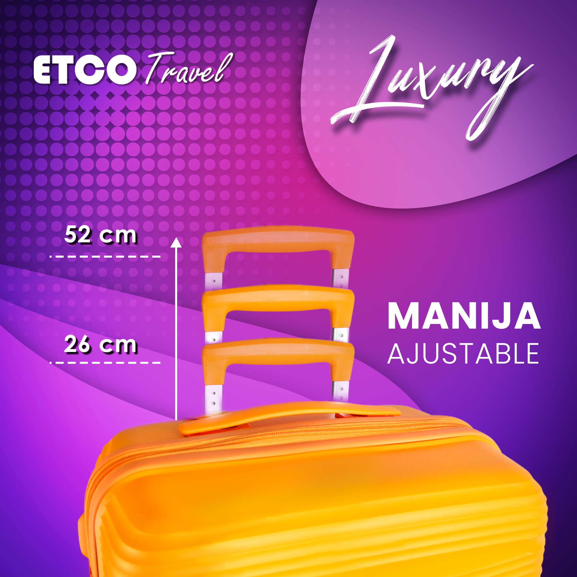 Maleta De Viaje Luxury Carry On 10kg Equipaje De Mano Avion Cabina Seguridad Tsa Etco Travel.