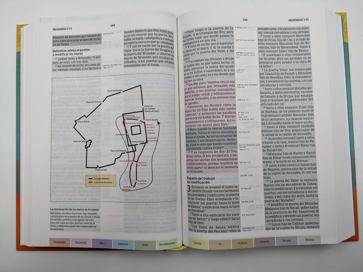 Biblia RV60 De Estudio Arcoíris, Multicolor Tapa Dura Ilustrado