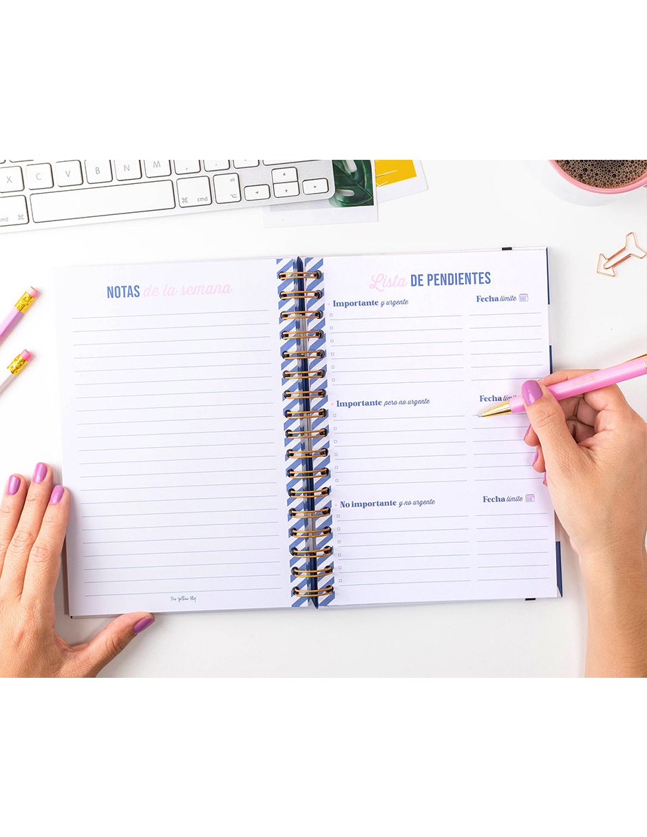 Agenda Semanal Minimalista Sin Fecha  Navy Blue The Yellow Clip 