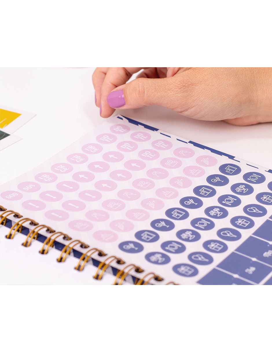 Agenda Semanal Minimalista Sin Fecha  Navy Blue The Yellow Clip 