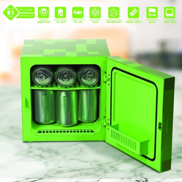 Mininevera Minecraft Green Creeper Cabeza 9 Latas Puerta Iluminación.