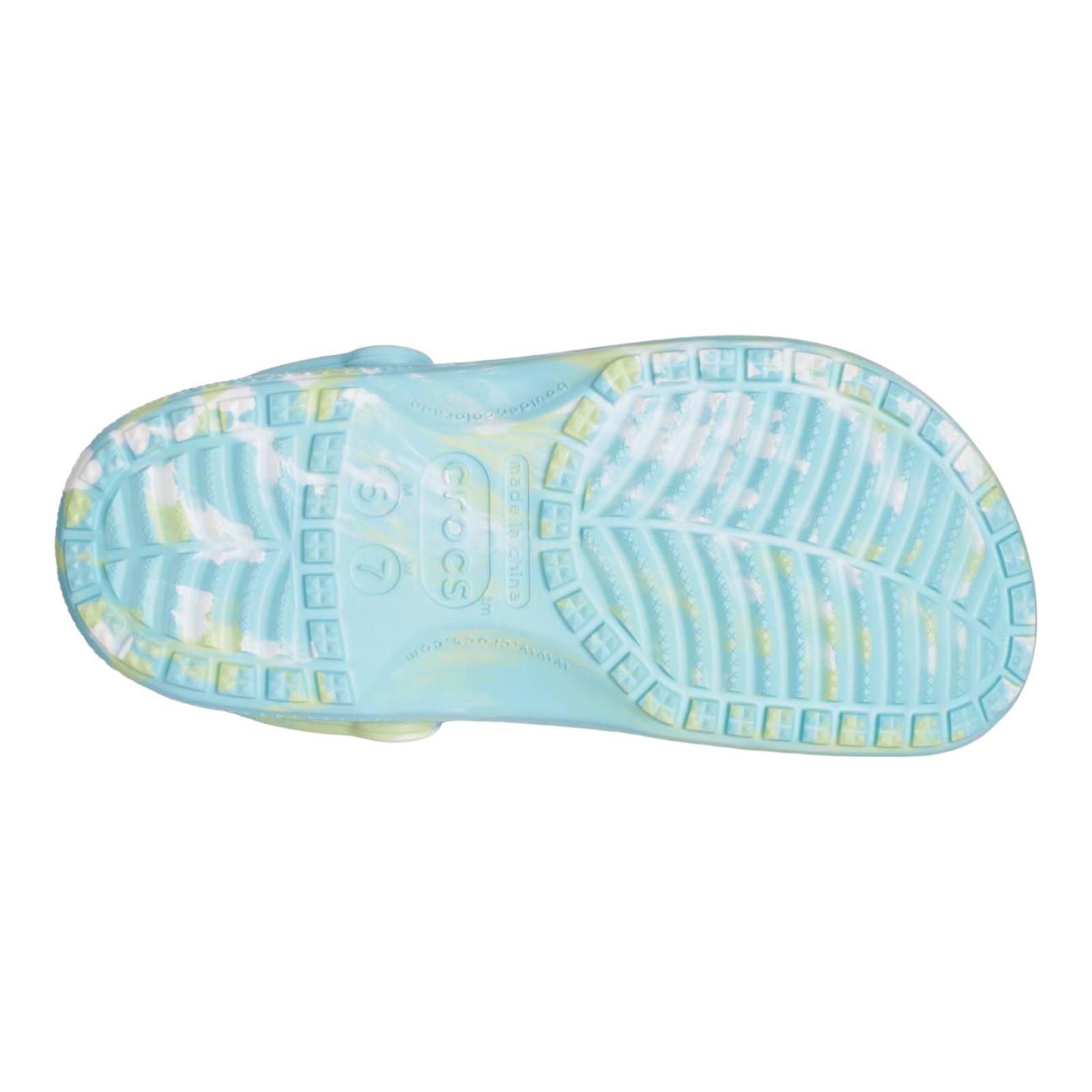 SANDALIAS CROCS UNISEX VERDE CROCS CLASSIC MARBLED CLOG PUW/MLT 2068674SU.
