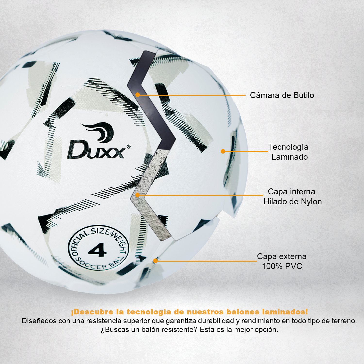 Balón de Fútbol Soccer Duxx Galactic Laminado #4 Blanco