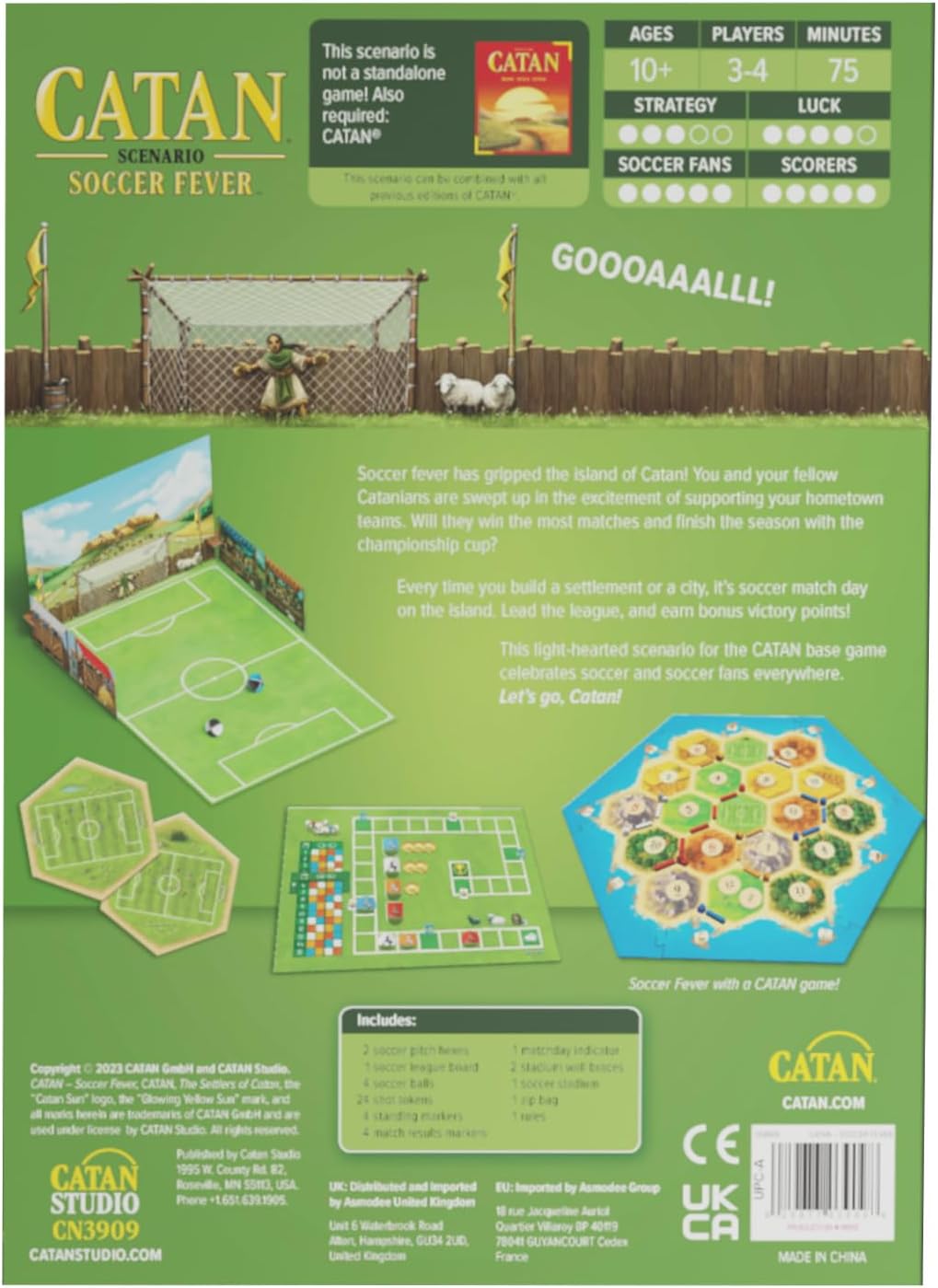 Catan Escenario Fiebre Futbol Inglés Catan Juego 3 a 4 Jugadores