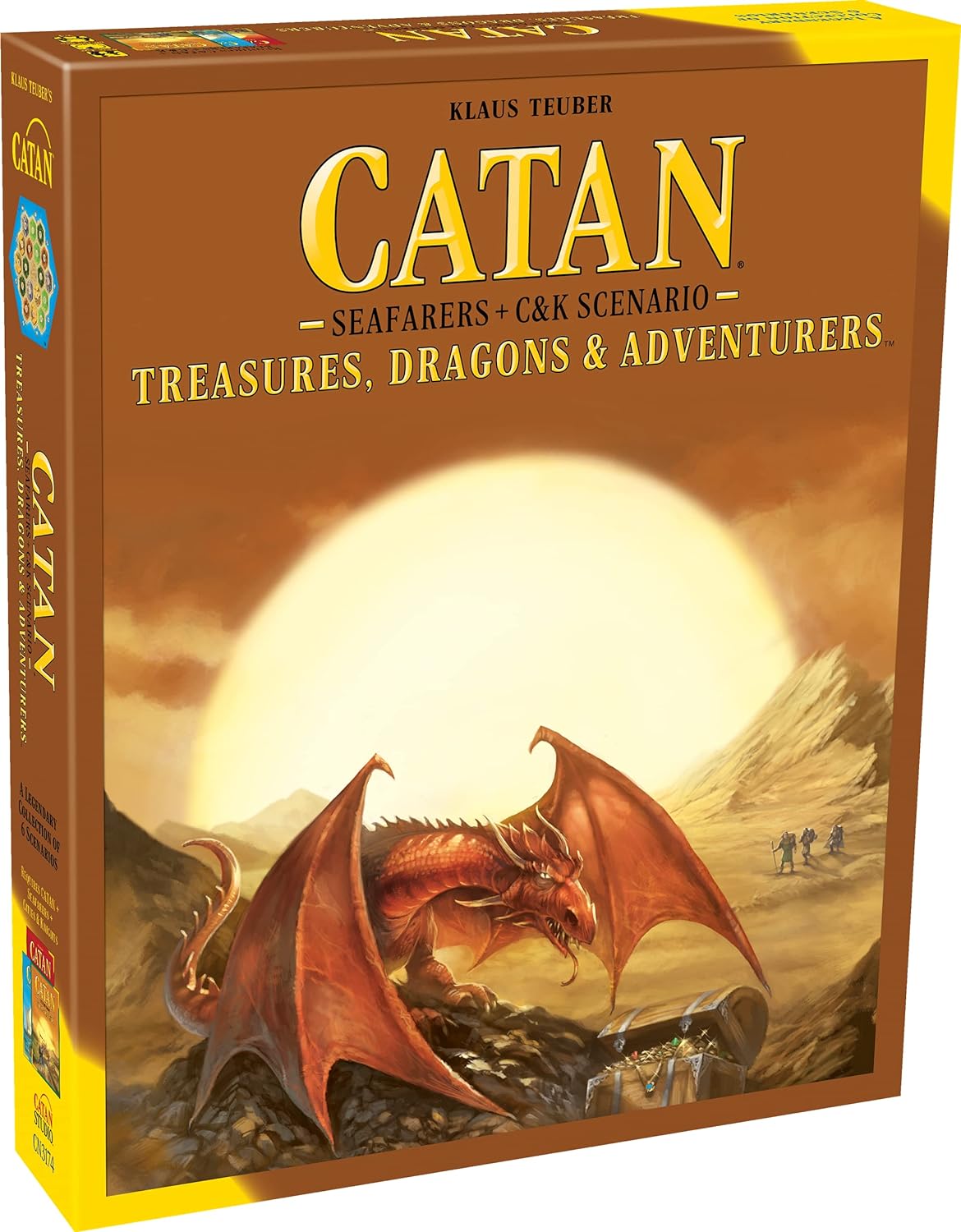 Catan Tesoros, Dragones Y Aventureros Inglés Catan Juego 3 a 4 Jugadores.