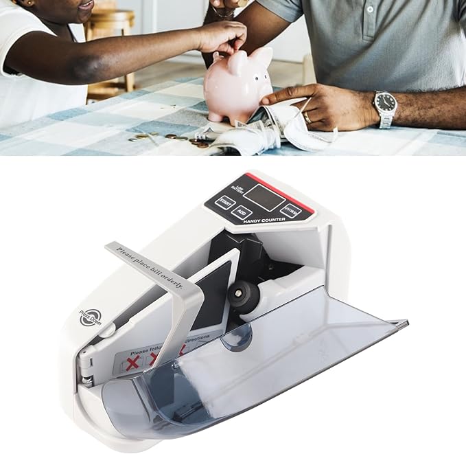 A Mini Máquina Contadora de Dinero Portátil, Mini Máquina Contadora de Efectivo Pequeña de Mano para Moneda Multinacional, Contador de Billetes Práctico (Enchufe de EE. UU.).