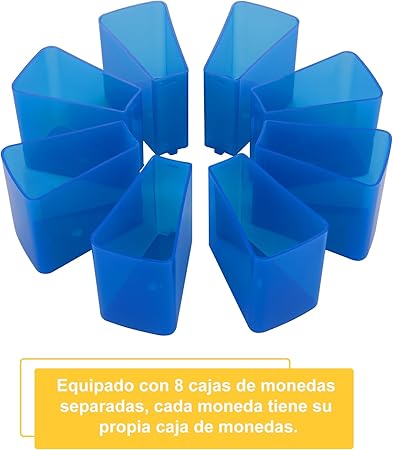 A ZGJF Contador de Monedas, Contadoras de Monedas 7 Tipos de Moneda, Contadora de Monedas con Pantalla LED Digital, Organizador de Monedas Mexicanas para Comercios, Bancos ect.