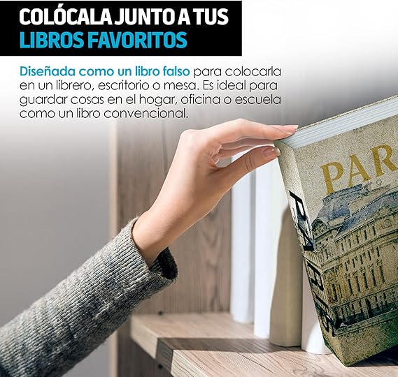 A Redlemon Caja Fuerte en Forma de Libro Falso con Cerradura para Guardar Dinero, Joyas y Más (15.5x24x5.5 cm), Caja de Seguridad para Librero, Hogar y Oficina. Ultra Resistente, Incluye 2 Llaves.