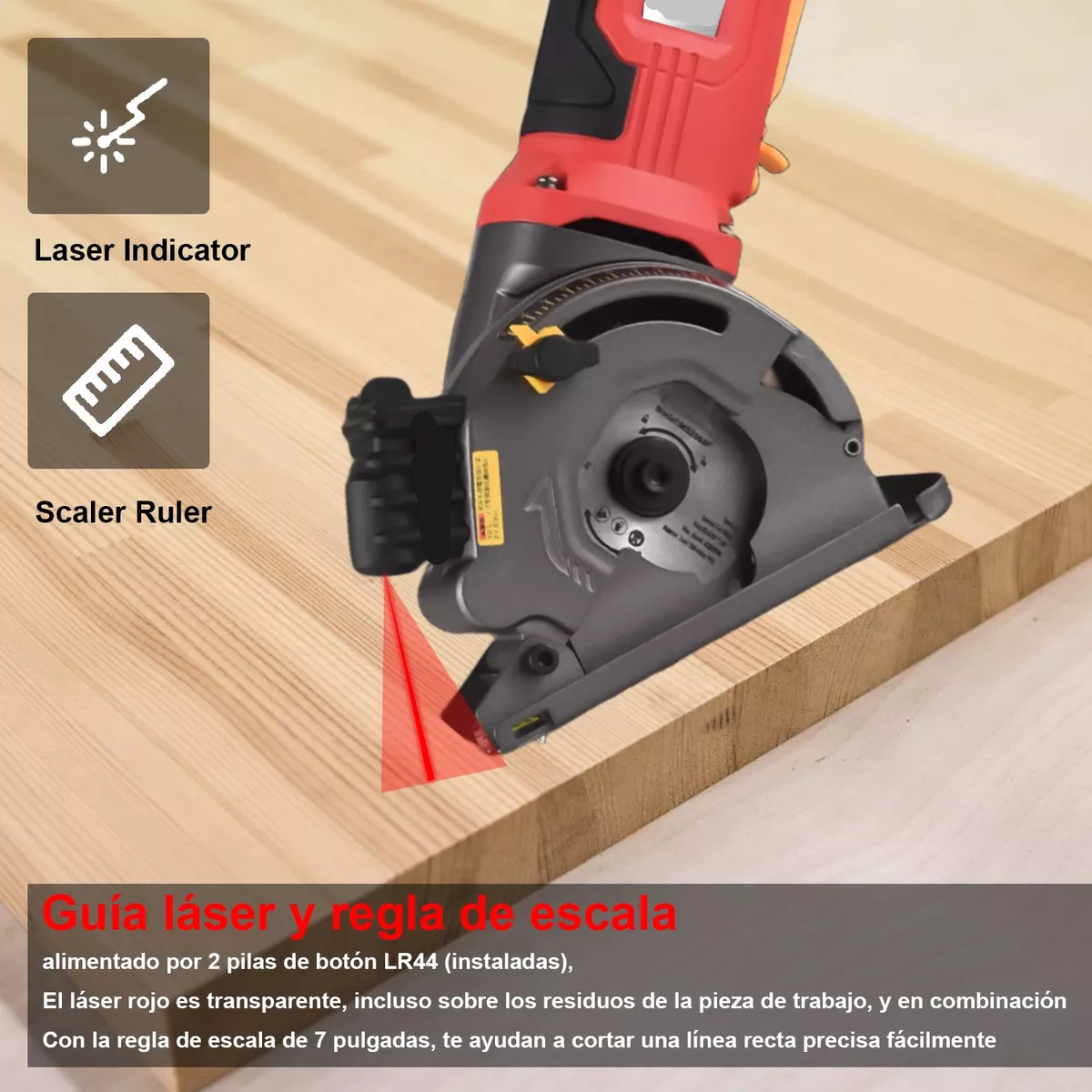 Mini Sierra Circular Compacta 480w Con Corte Por Láser