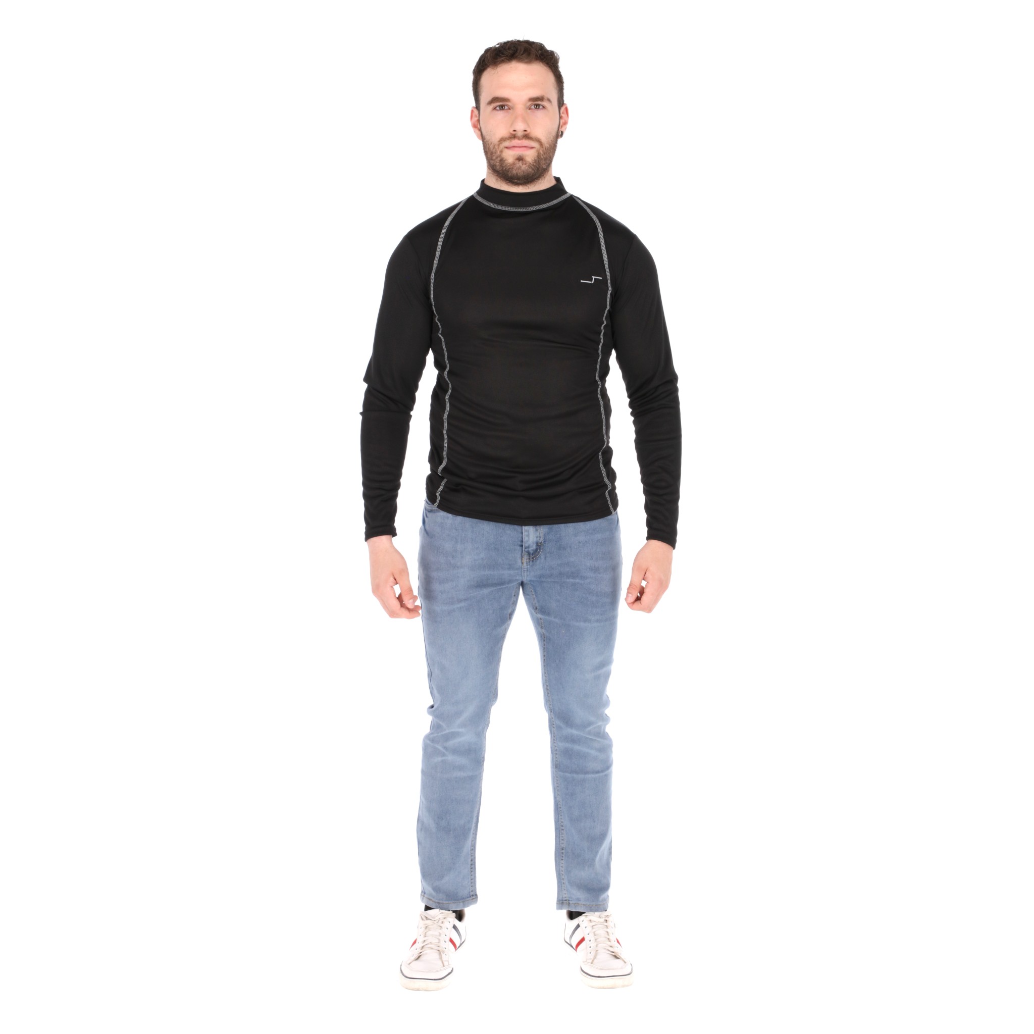 Playera Deportiva Manga Larga Color Negro Para Hombre CHB Chili Beans Clothing Co.