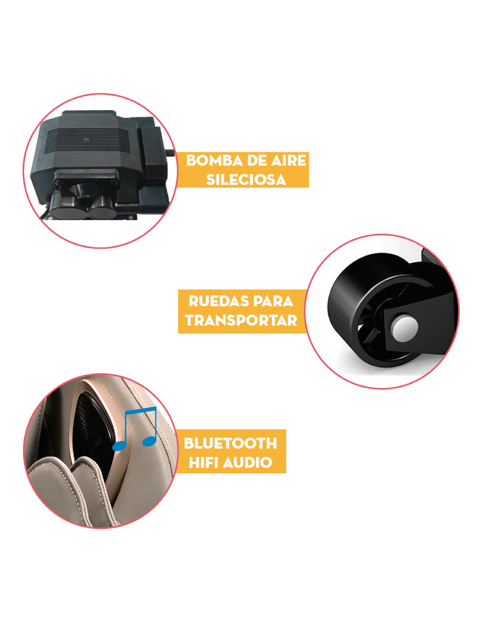 Sillón De Masaje Con Pantalla Integrada (Conexión inalámbrica para música Wifi) gravedad cero 