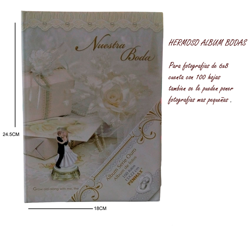 Álbum De Bodas  Para 100 Fotos 6x8 Pulgadas añora momentos copas