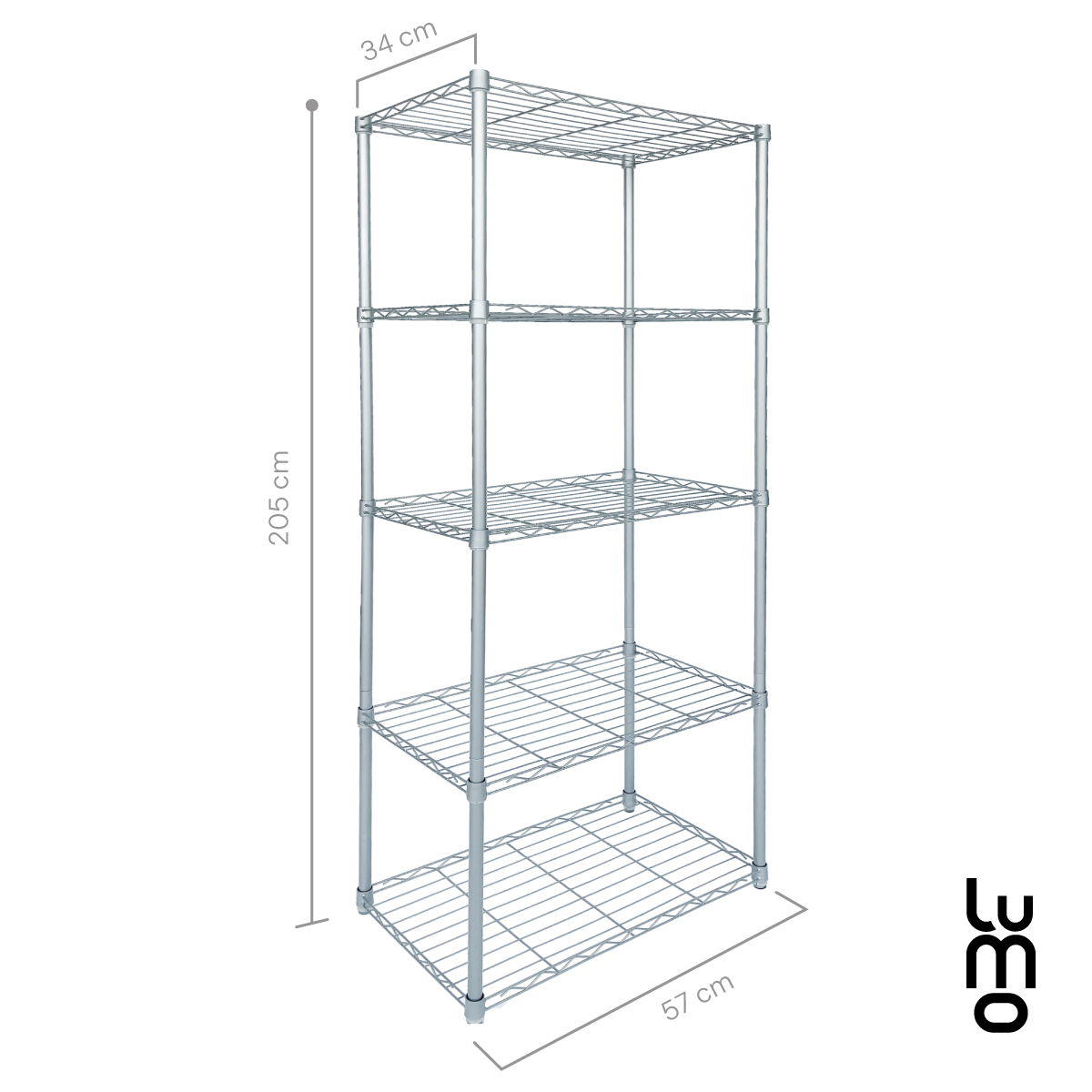 Rack  Estante Metálico Multiusos Con Repisas 5 Niveles.