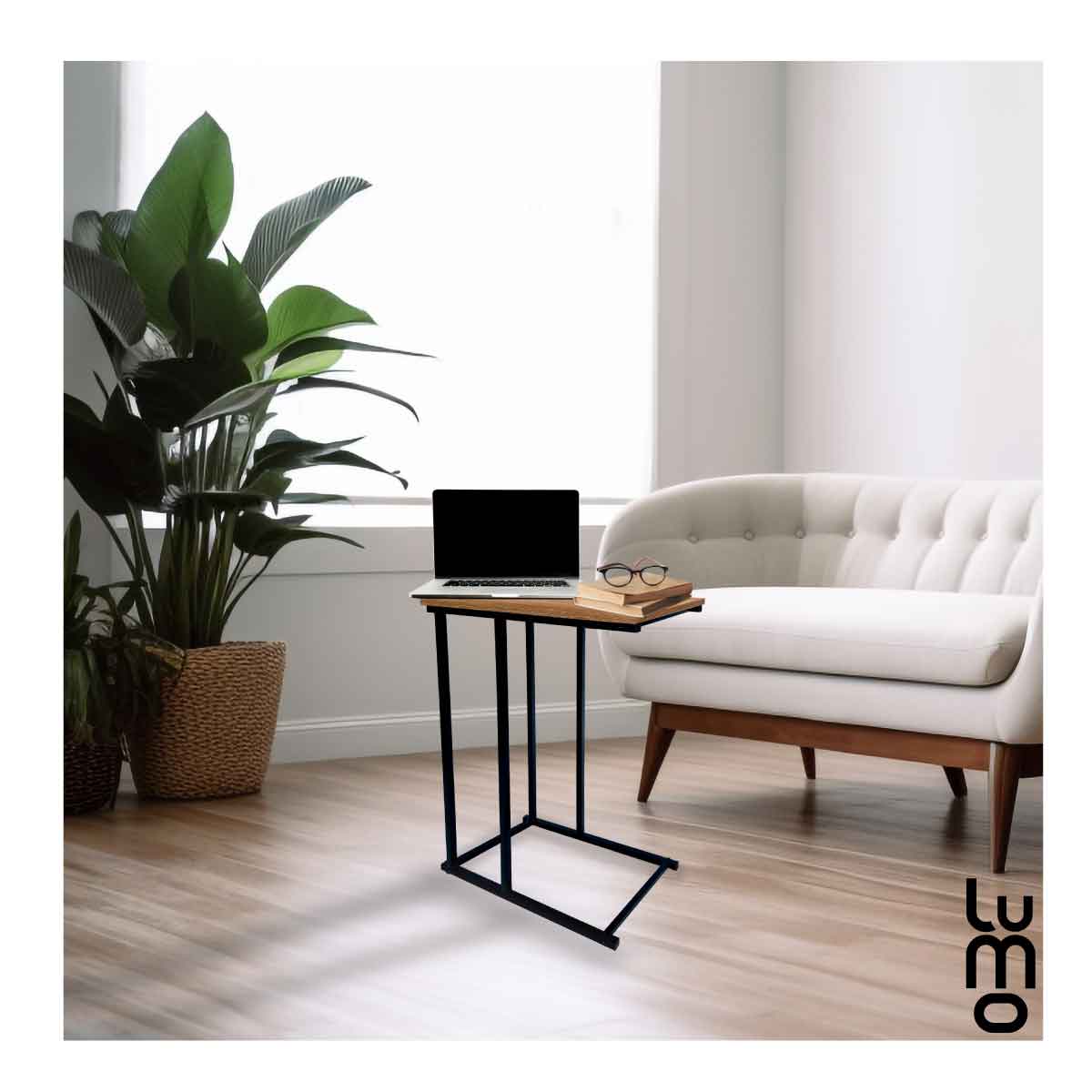 Mesa Auxiliar Minimalista Tipo C Lateral  Computadora Cama.