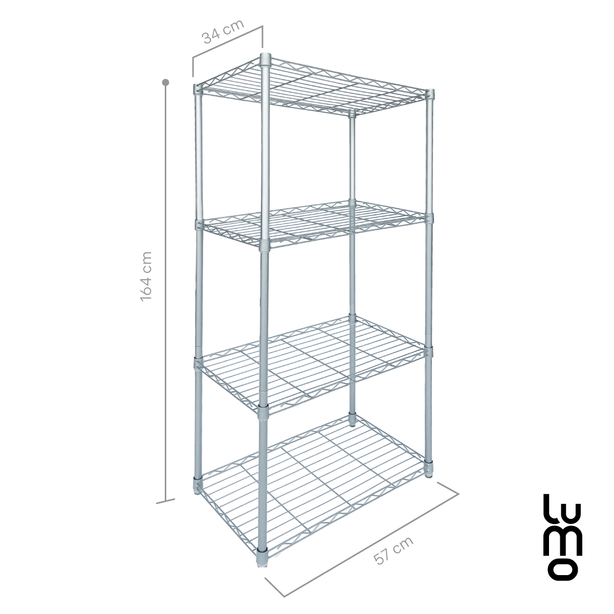 Rack  Estante Metalico Multiusos Con Repisas 4 niveles.