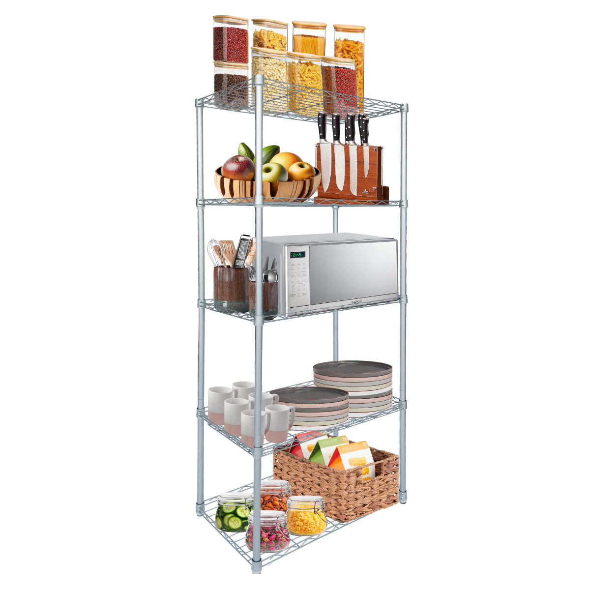Rack  Estante Metálico Multiusos Con Repisas 5 Niveles.