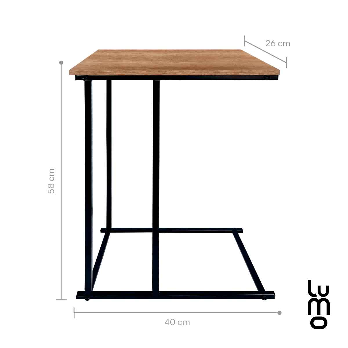 Mesa Auxiliar Minimalista Tipo C Lateral  Computadora Cama.
