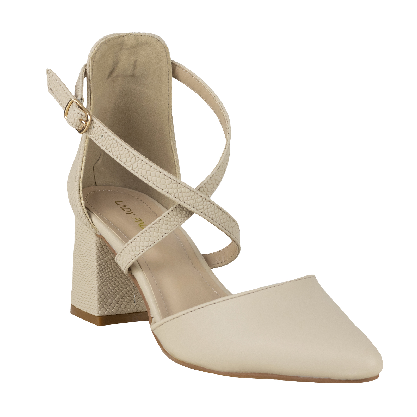 Zapatilla Mujer Vestir Tacon Correas Lady Paulina 16203 Nude.