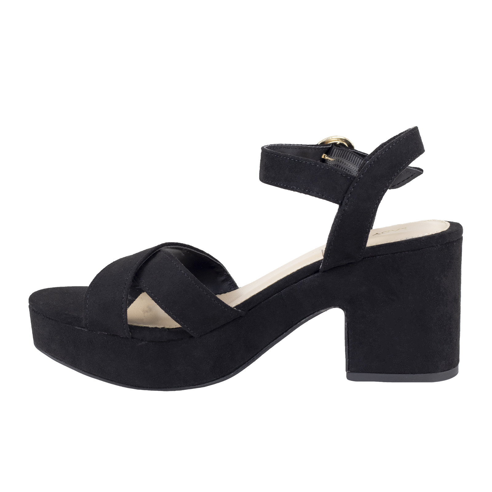 Sandalia De Tacon Plataforma Mujer Lady Paulina 99408 Negro.