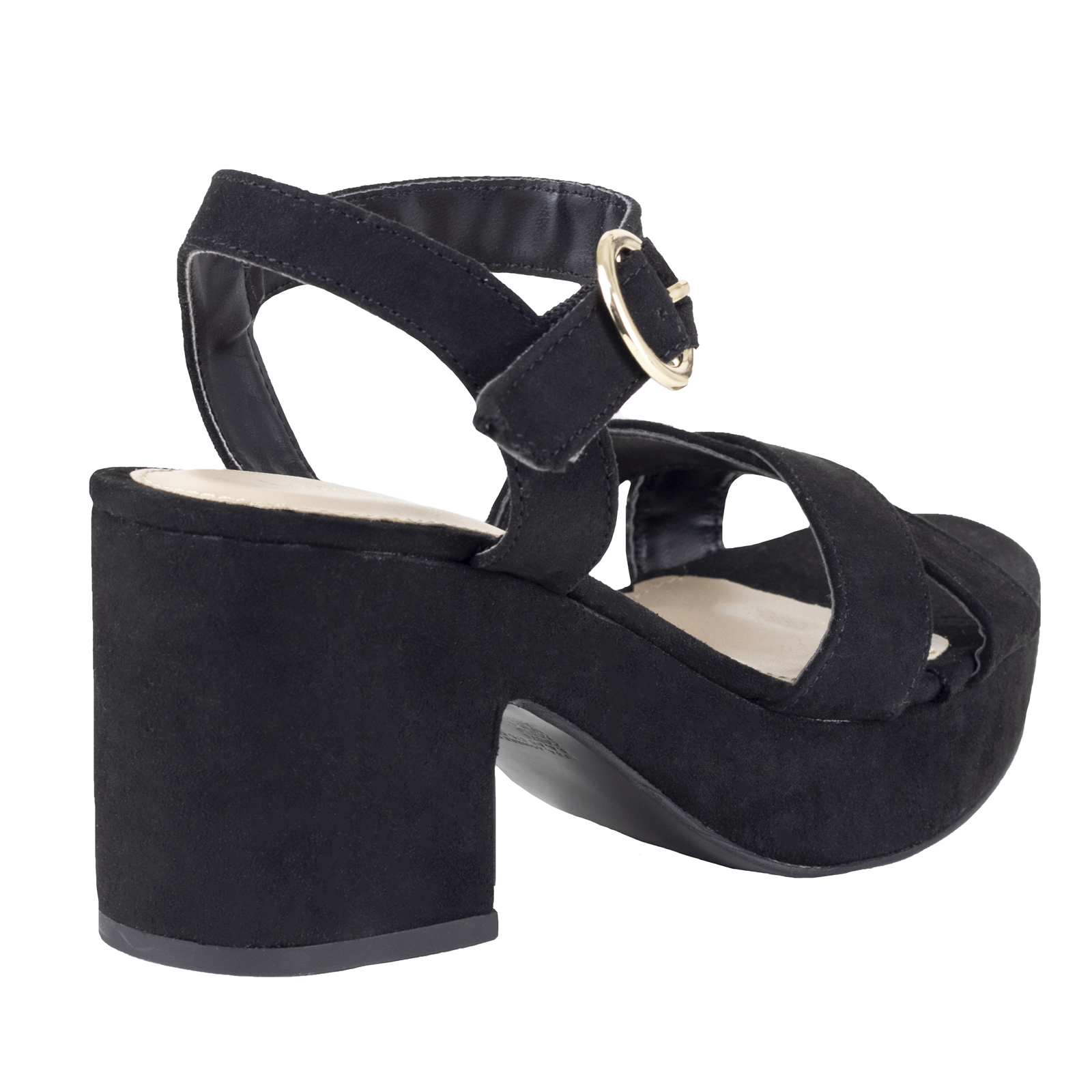 Sandalia De Tacon Plataforma Mujer Lady Paulina 99408 Negro.