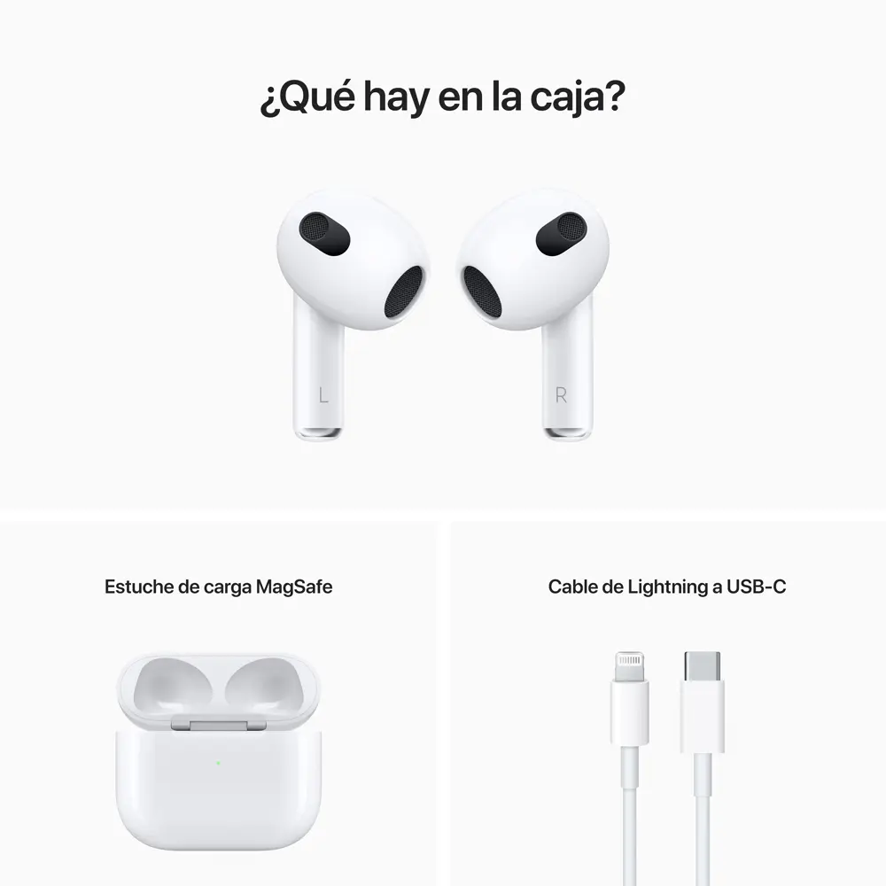 Apple AirPods 3a Generación MME73AM/A Estuche de Carga MagSafe.