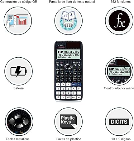 A MOXIMX Calculadora Científica, Calculadoras Solares y Batería, Calculadora Matemática Financiera con 522 Funciones, Pantalla LCD Grande, para Estudiantes universitarios de Secundaria y Uso en Oficina.