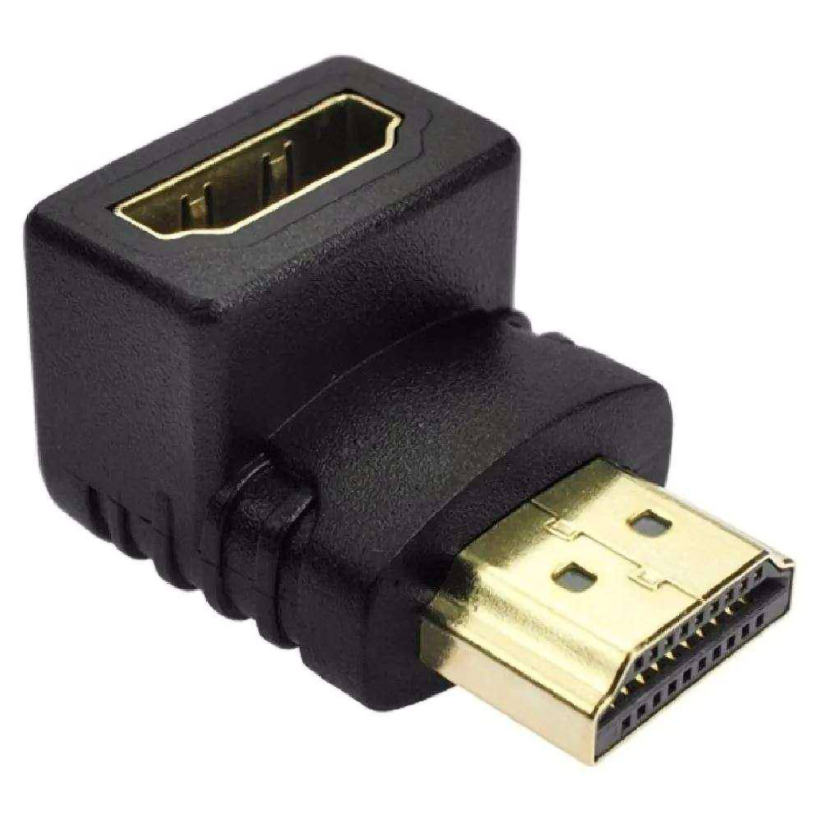Paquete 5 Adaptadores Codo Cople HDMI Macho a Hembra 90 Grados.