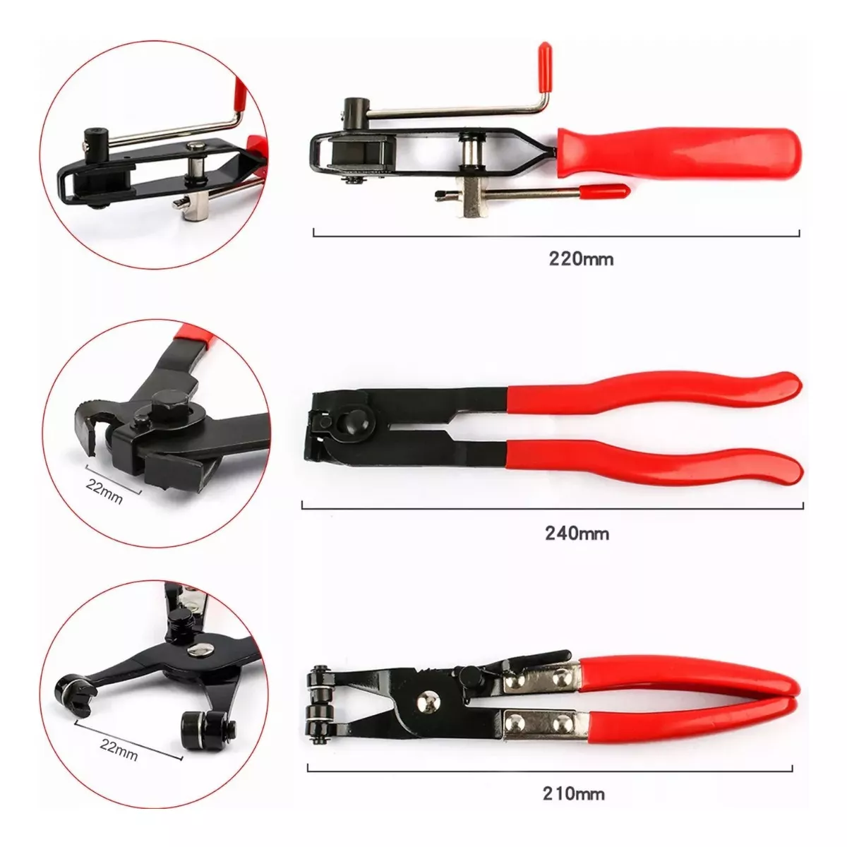Pinza Para Abrazadera De Manguera 3 Piezas