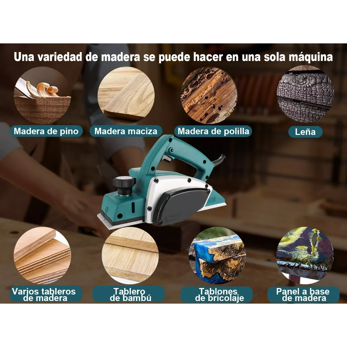 Cepilladora Eléctrica Para Madera Cepillo Profesional 1100w