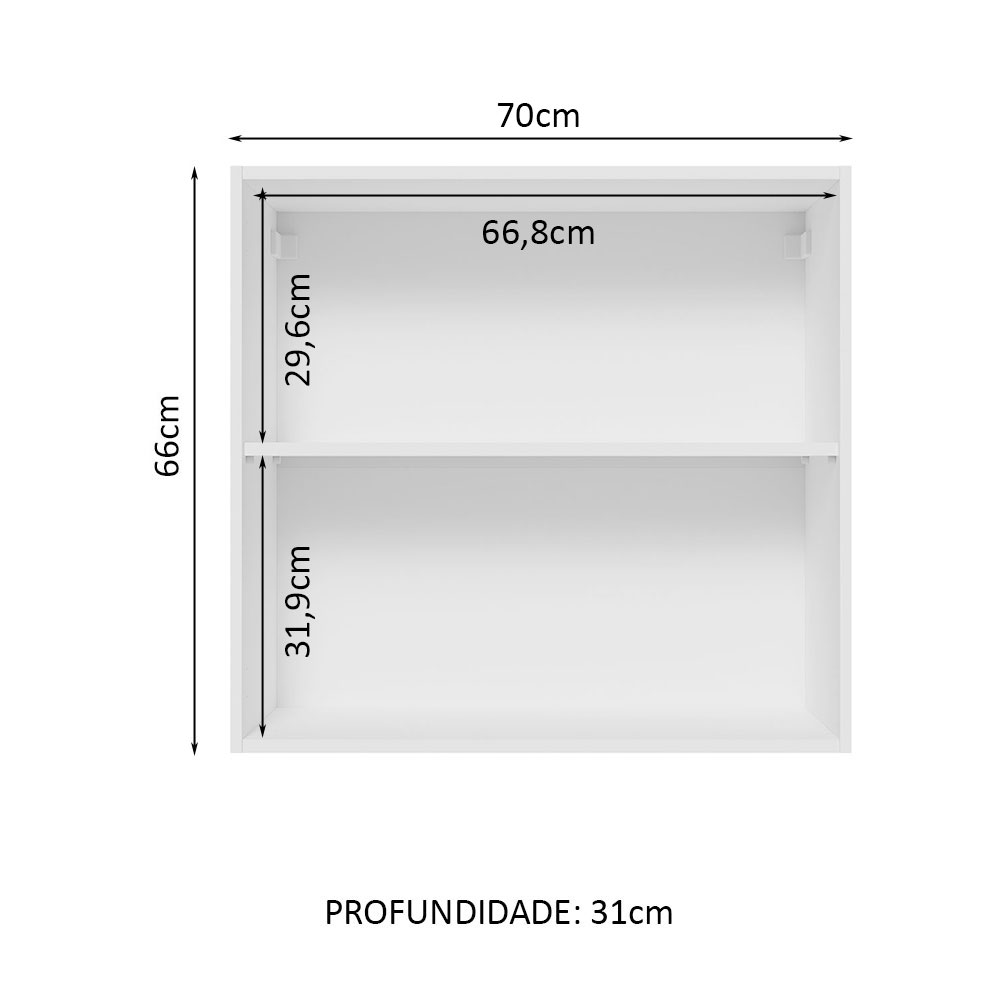 Alacena Gabinete Superior Cocina Lux Madesa 70cm BG.