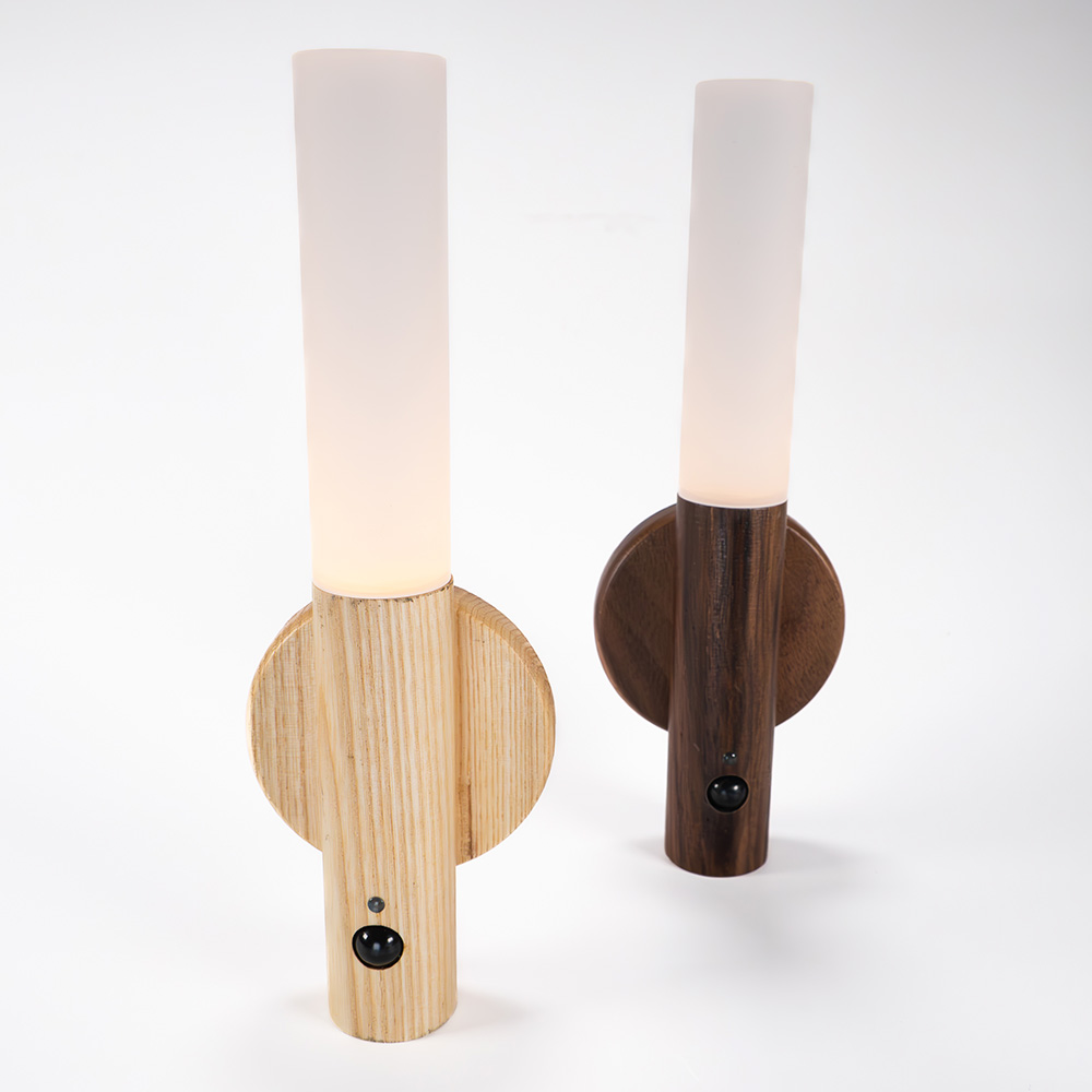 Lámpara Led Con Sensor De Movimiento Con Iman Recargable (Madera Oscura)