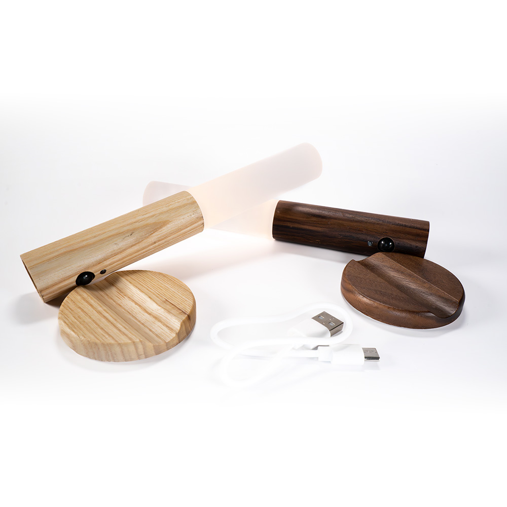 Lámpara Led Con Sensor De Movimiento Con Iman Recargable (Madera Oscura)