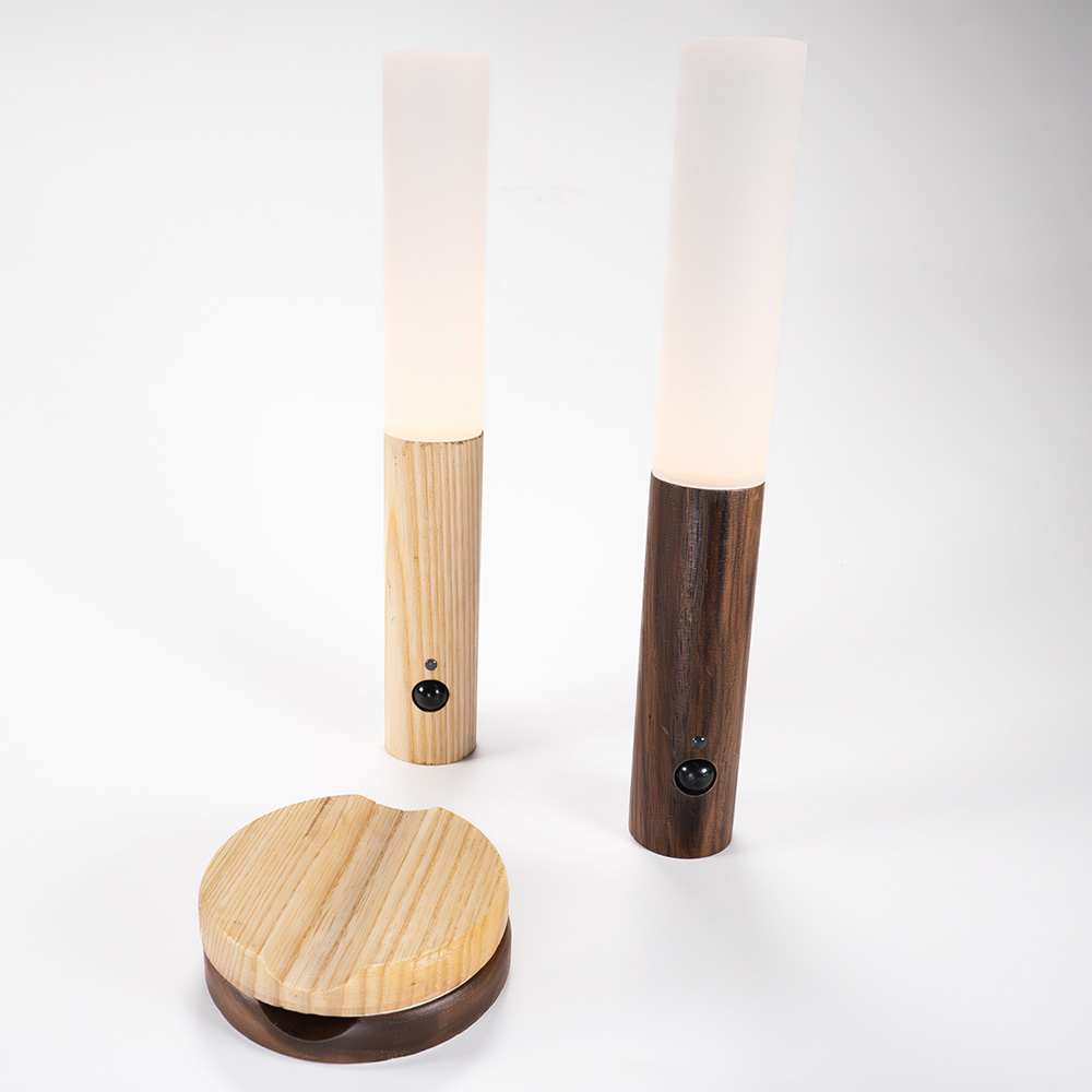 Lámpara Led Con Sensor De Movimiento Con Iman Recargable (Madera Oscura)