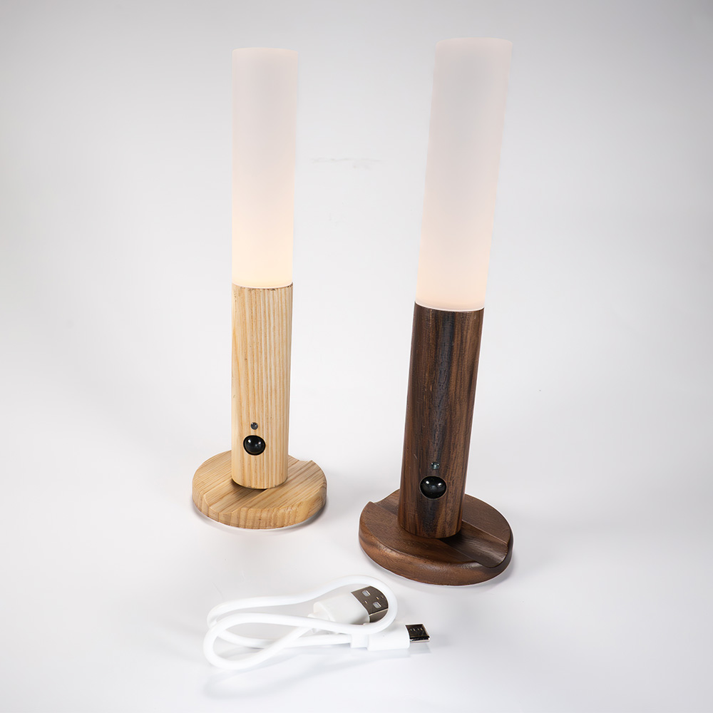 Lámpara Led Con Sensor De Movimiento Con Iman Recargable (Madera Oscura)
