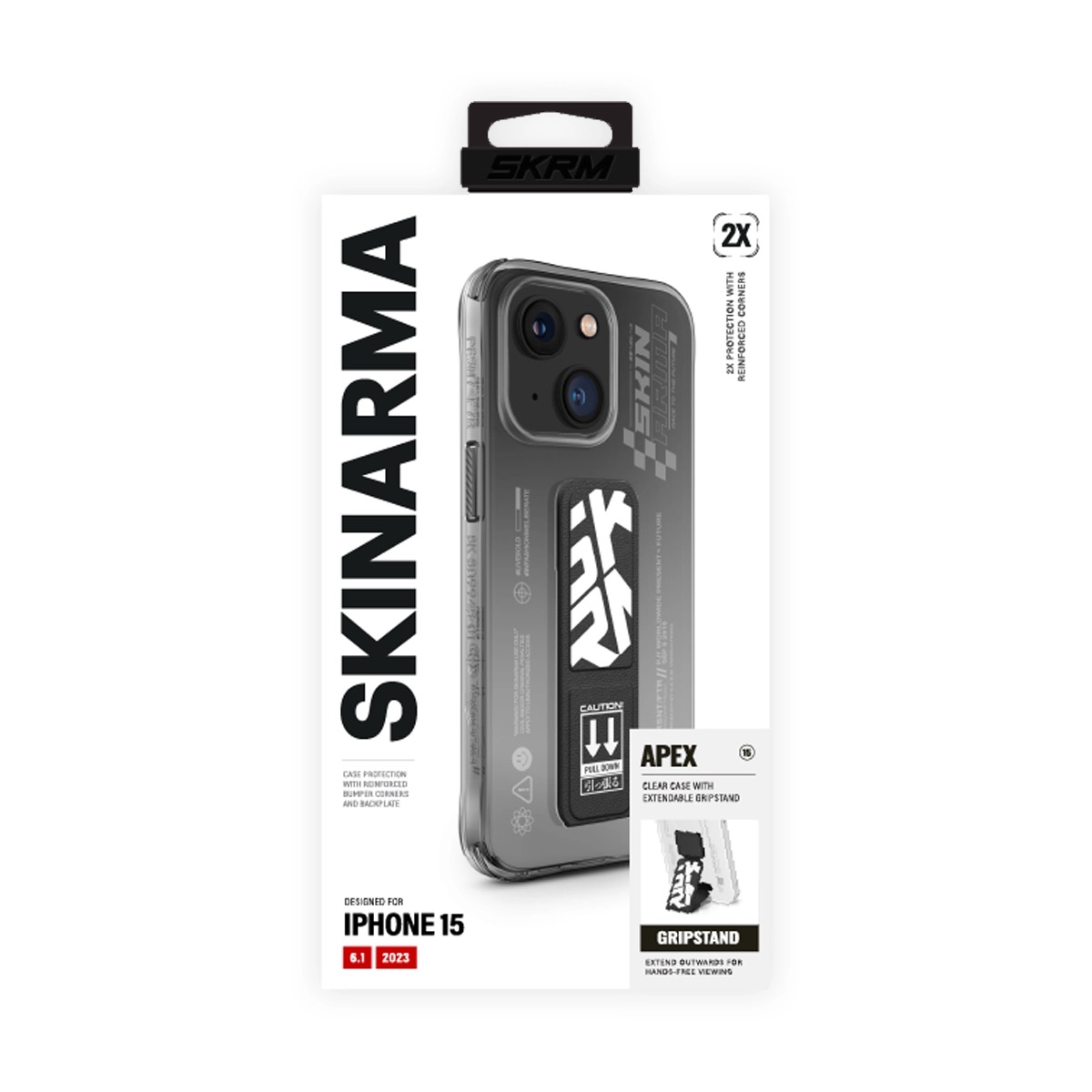 Funda con Grip para Iphone 15 Apex Negro Skinrama.
