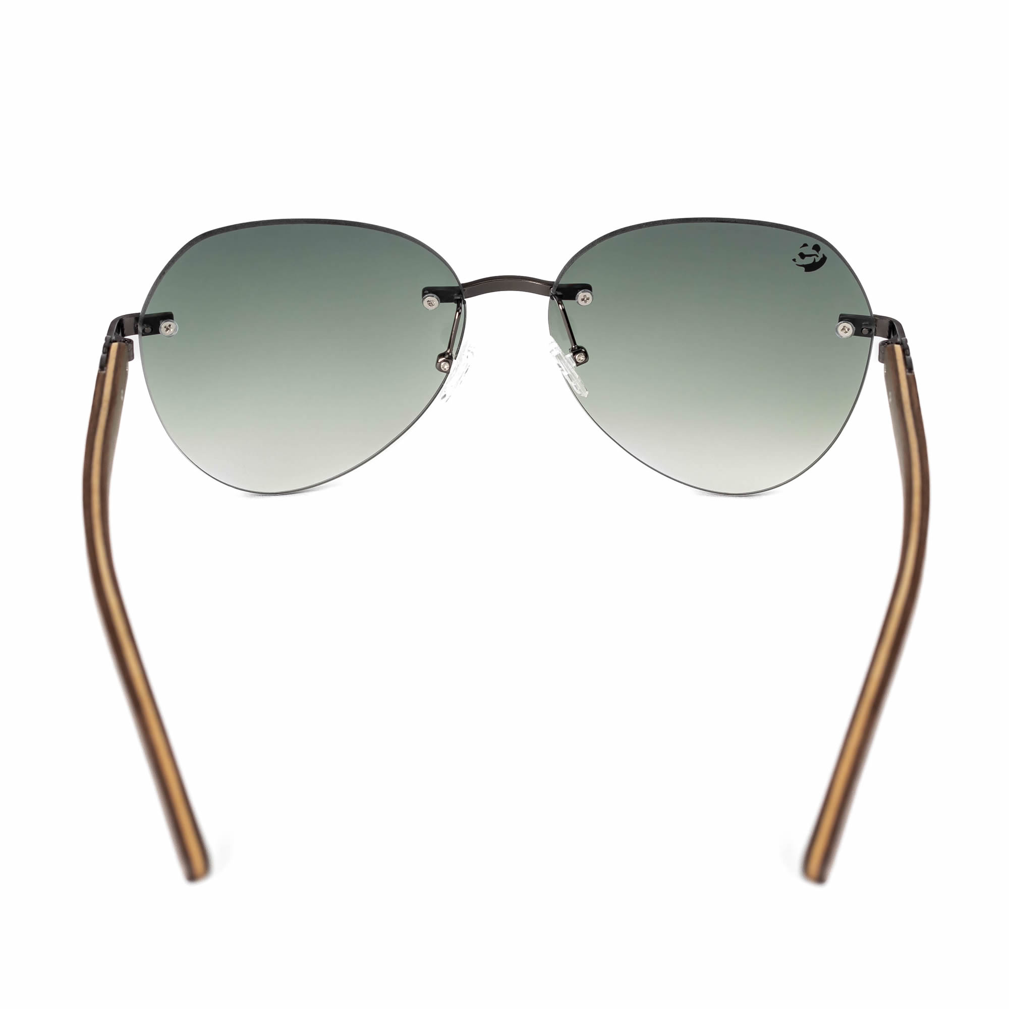 Lentes Gafas de Sol PANDAS Unisex Degradados de Madera UV400 Iguana Verde.