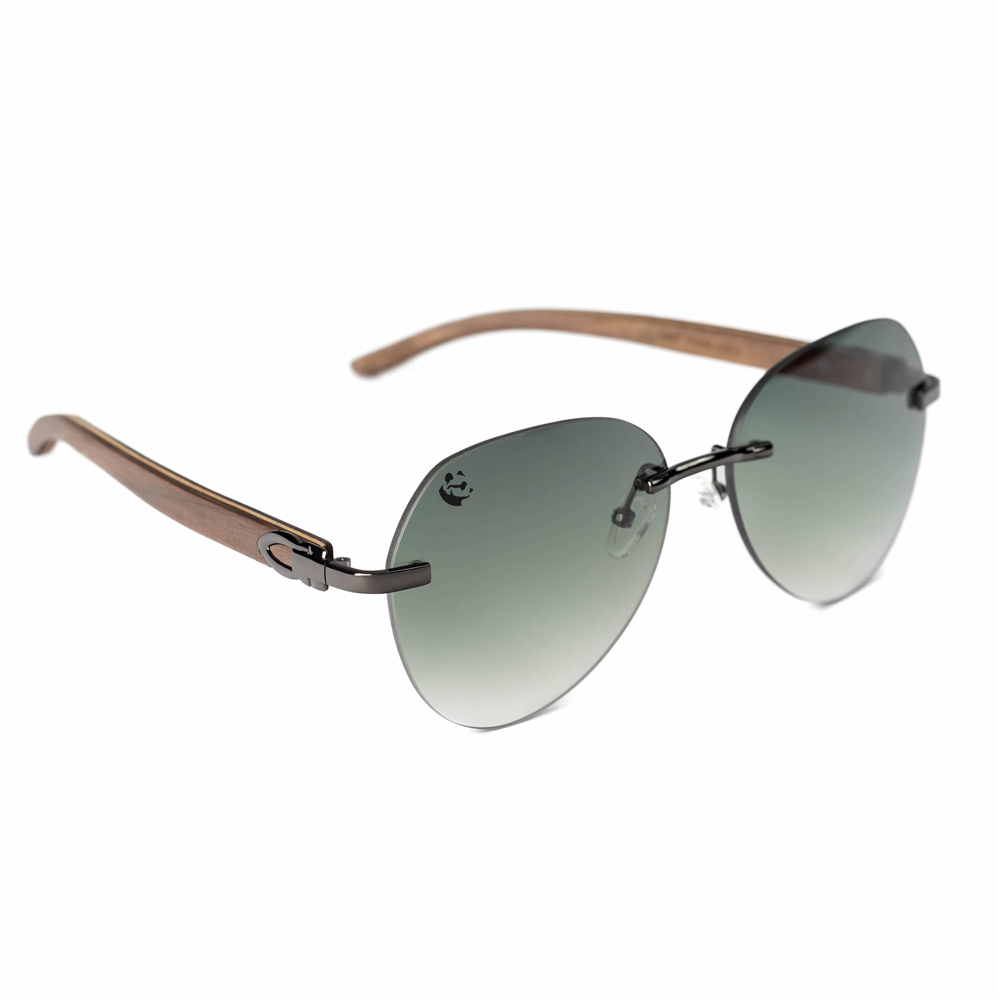 Lentes Gafas de Sol PANDAS Unisex Degradados de Madera UV400 Iguana Verde.
