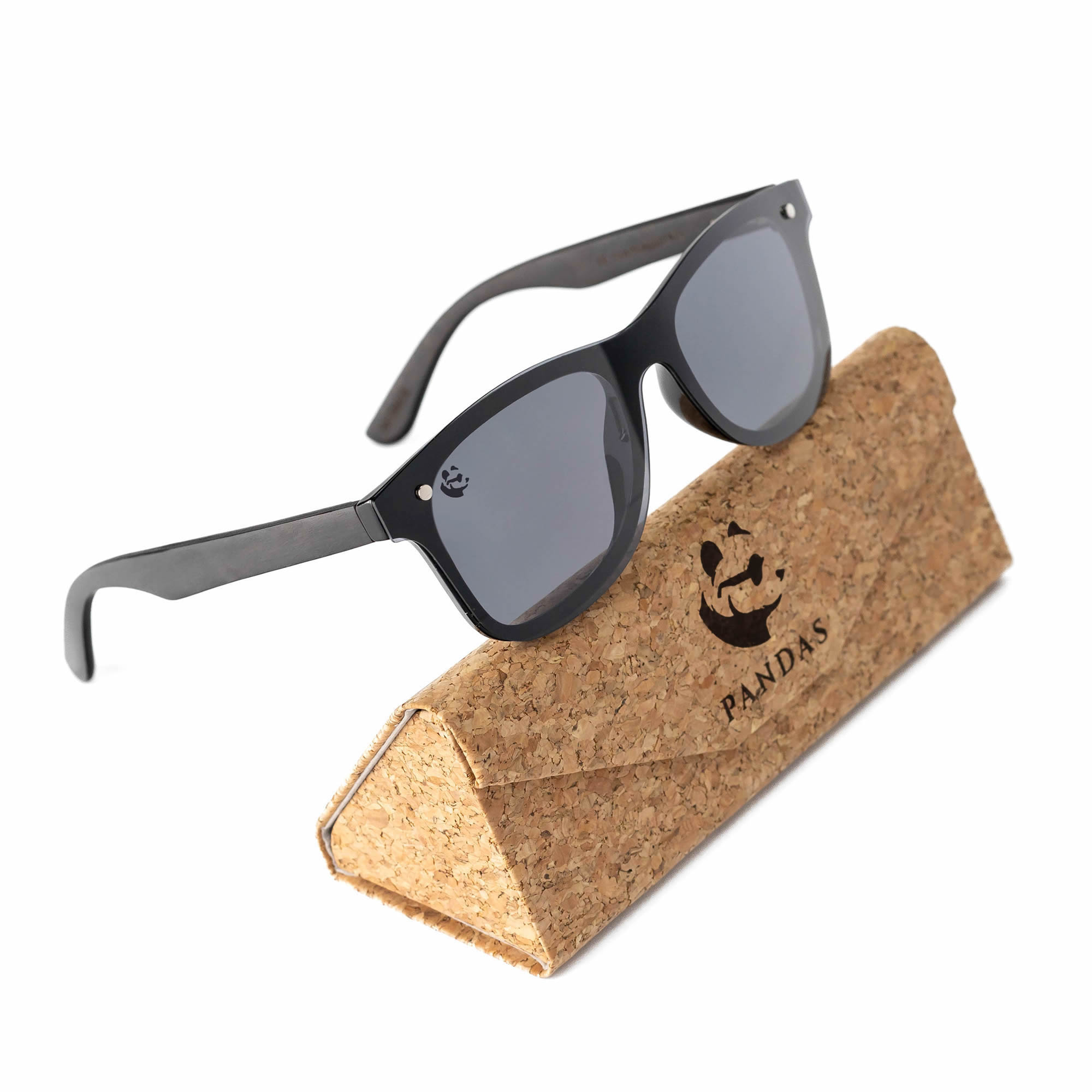 Lentes Gafas de Sol Polarizados PANDAS Unisex PANDAS de Madera UV400 Flamenco Negro.