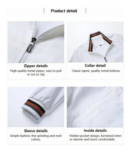 Chamarra Casual De Negocios Cuello Levantado Para Hombre.